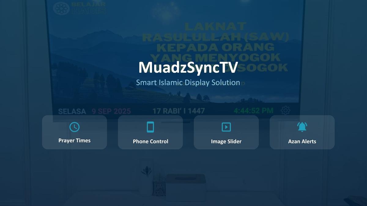MuadzSyncTV Display with Prayer Times